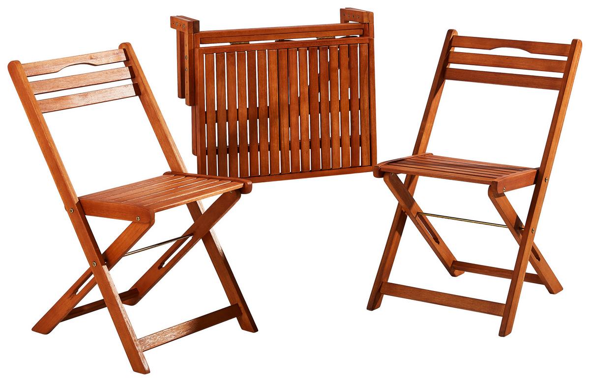 Balkonset Braun B: 60 cm - Braun, LIFESTYLE, Holz (60/40/49cm) - Gardenson