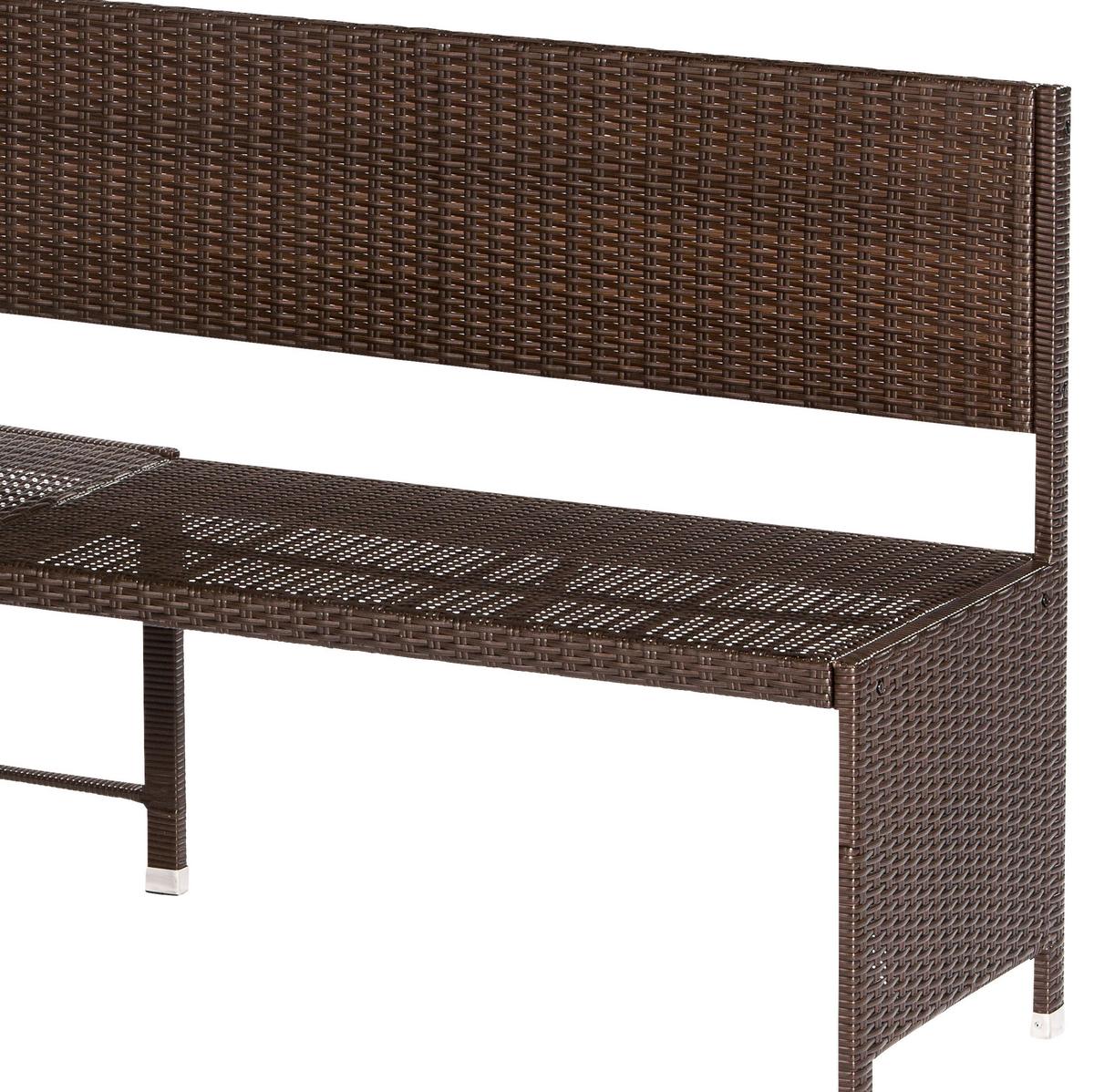 Gartenbank Kunststoff 2-Sitzer Eckbank - Beige/Braun, KONVENTIONELL, Kunststoff/Textil (100/148cm) - Gardenson