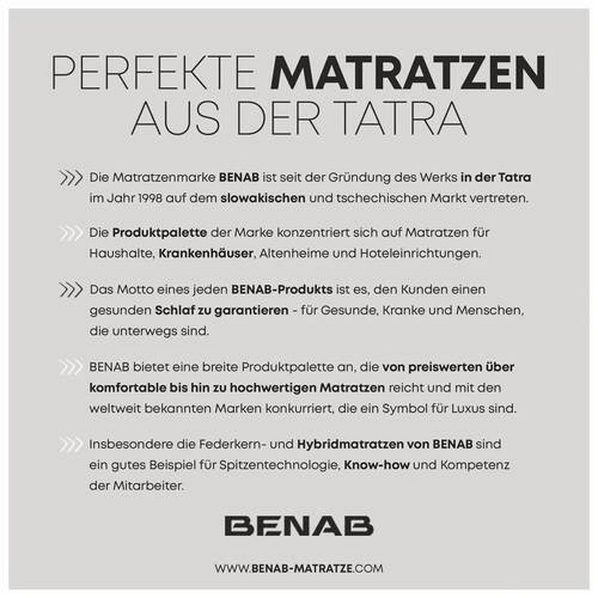 Komfortschaummatratze King Kokos 90x200 cm H3/H5 H: 22 cm - Weiß, LIFESTYLE, Textil (90/200cm) - Benab