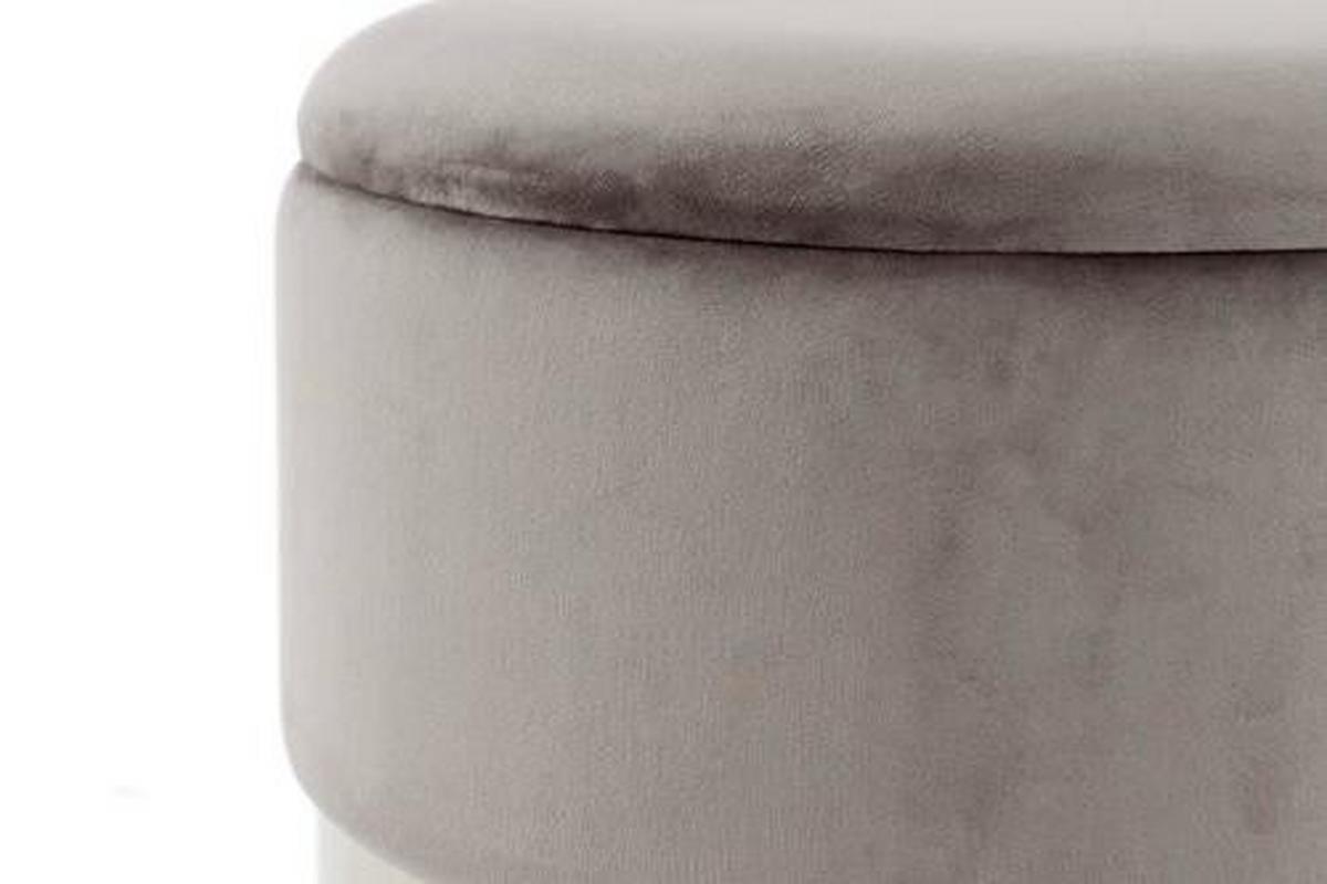 Hocker Pouf-Set Samt Grau/Schwarz 2-teilig - Schwarz/Grau, Basics, Kunststoff/Textil - Kayoom