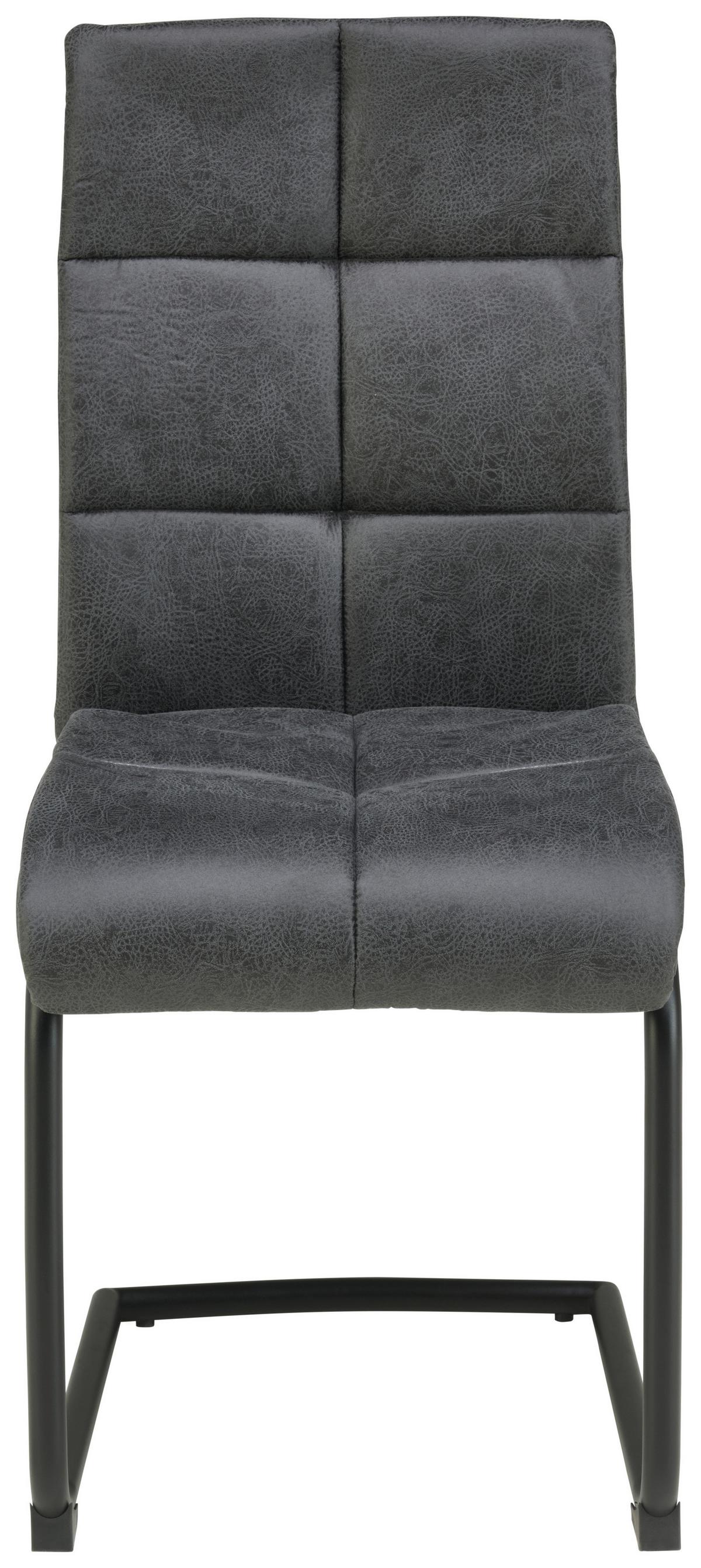 Schwingstuhl Kiana Microfaser Dunkelbrau, B: 38cm - Dunkelgrau/Schwarz, LIFESTYLE, Textil/Metall (38/97/45cm) - Livetastic