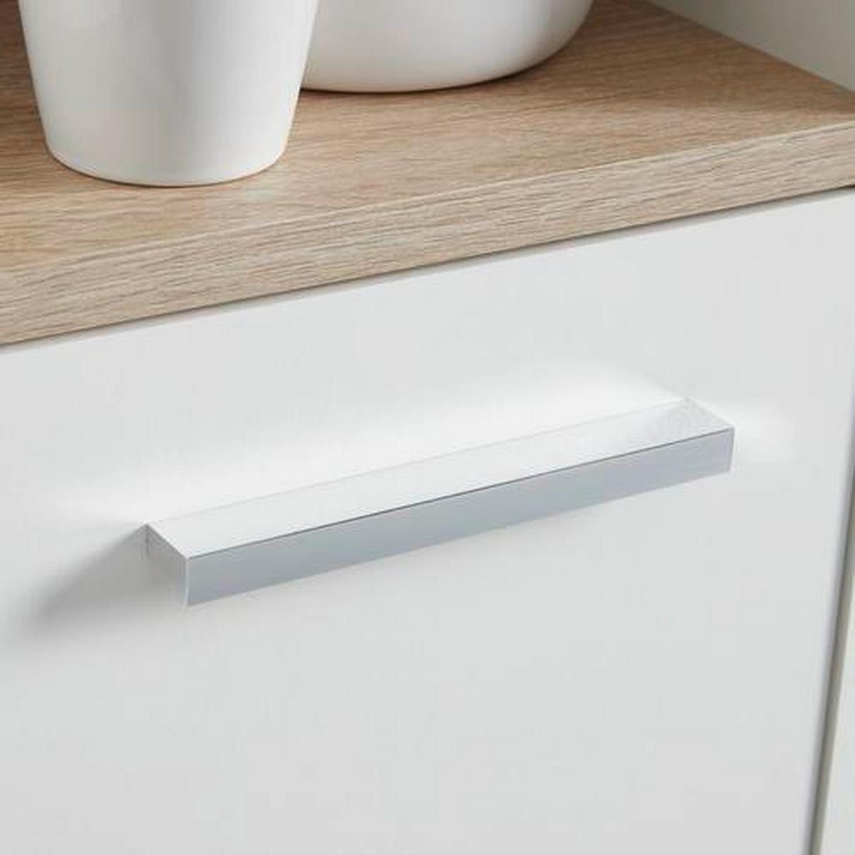 Hochschrank mit Offenem Fach Yasmin B:30cm Weiß/Eiche Dekor - Eichefarben/Schwarz, Basics, Holzwerkstoff (30/175/28,3cm) - MID.YOU
