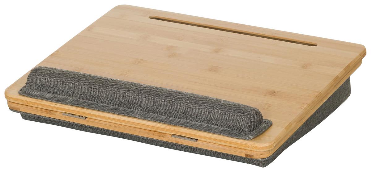 Laptopunterlage Comfilap Iii - Braun/Grau, Basics, Naturmaterialien/Textil (42/9/34cm) - MID.YOU