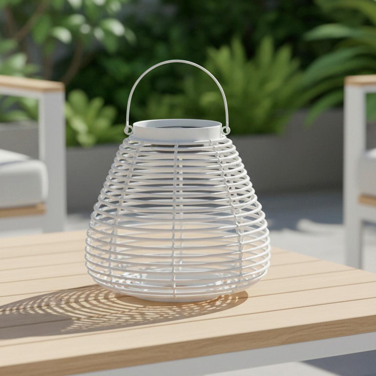 VONKAJŠIE SVIETIDLO ANINA - biela, Modern, kov/plast (31/29/31cm) - Bessagi Garden