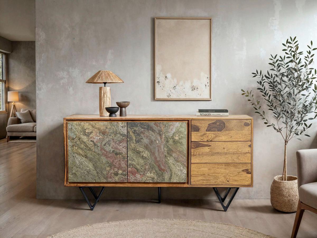 Sideboard Sheeshamfarben B: 150cm - Sheeshamfarben/Multicolor, Design, Holz (150/55/40cm) - MID.YOU