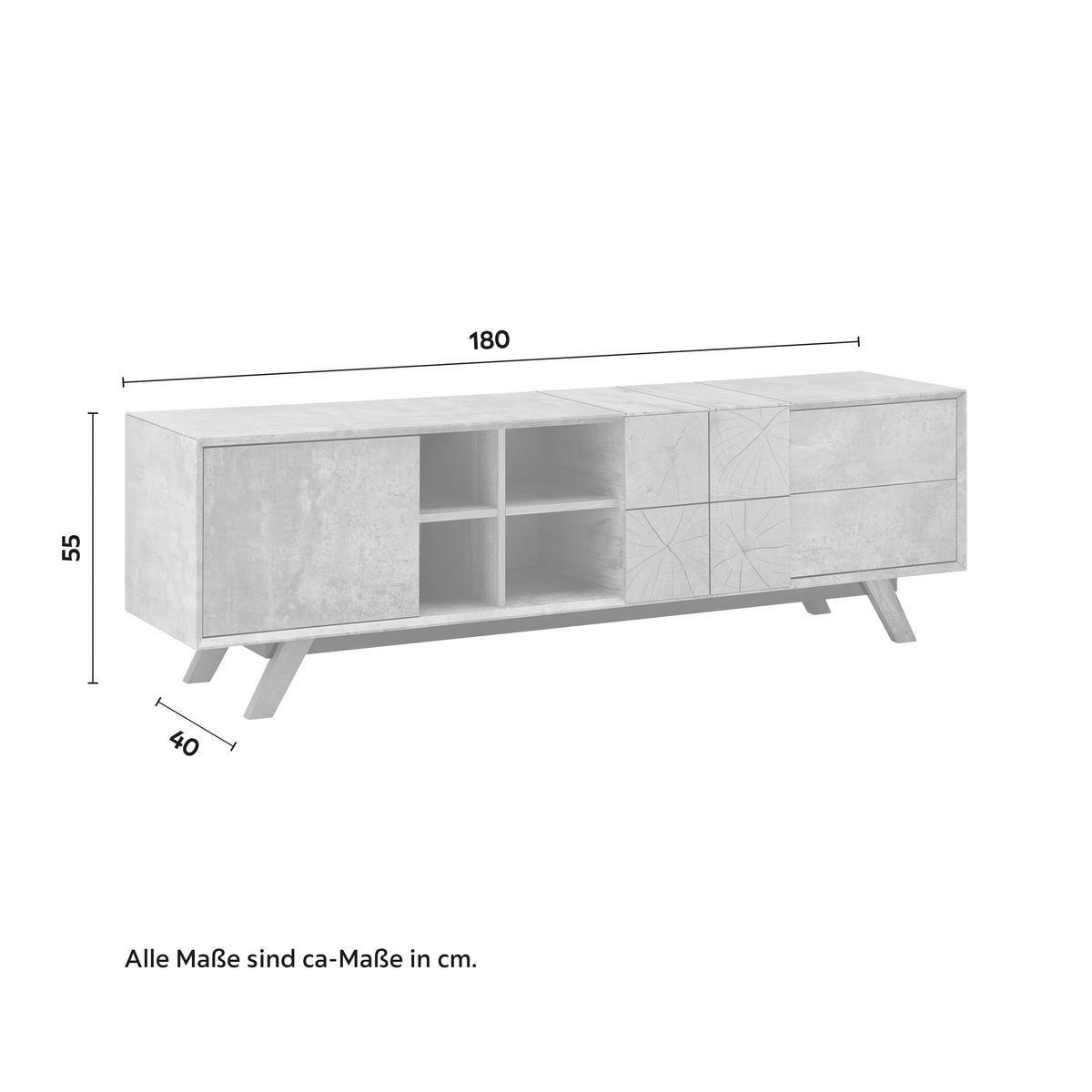 TV diel CASPER - sivá/farba duba, Modern, drevo (180/55/40cm) - Modern Living