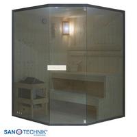 Sauna FALUN XL, für 2-3 Personen - Fichtefarben, Basics, Glas/Holz (150/200/150cm) - Sanotechnik