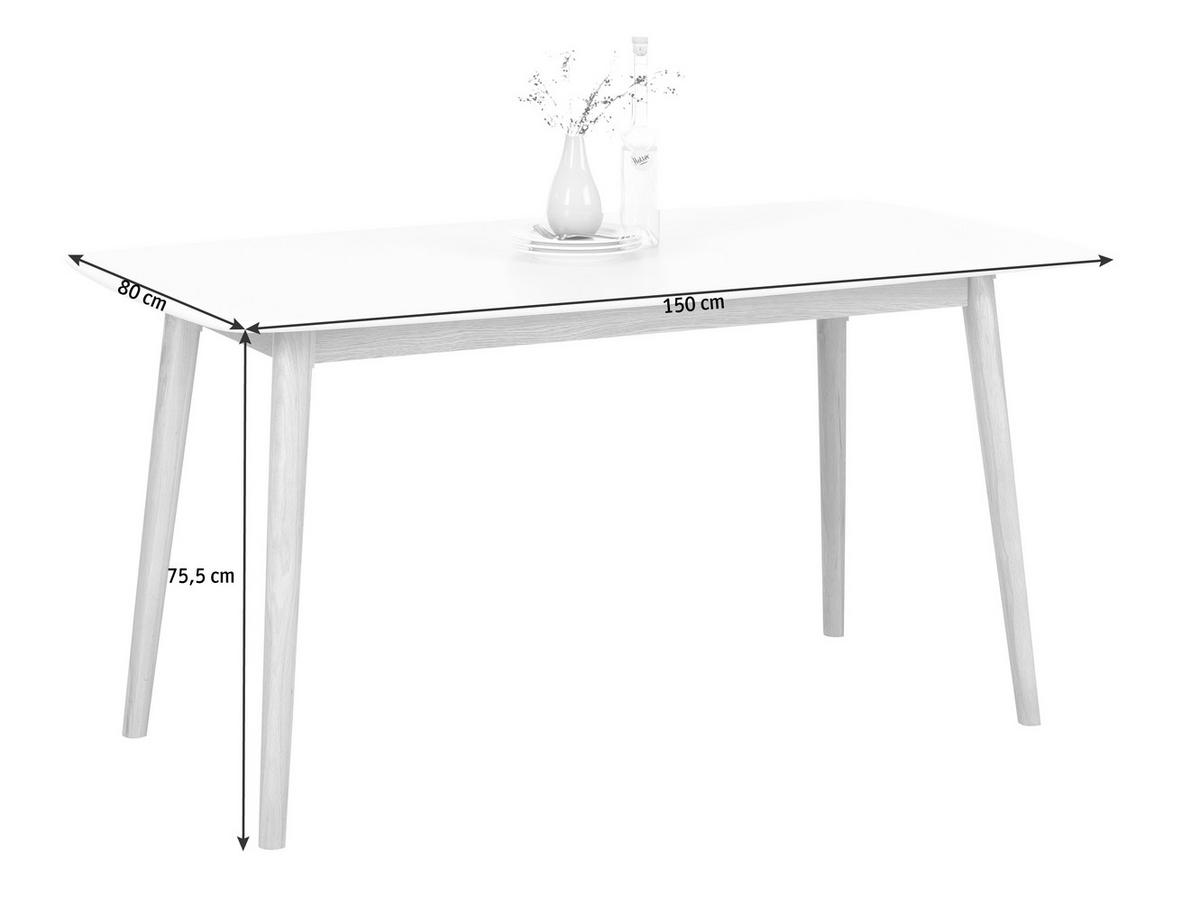 Esstisch Nagano - Eichefarben/Weiß, Design, Holz/Holzwerkstoff (150/80/75,5cm) - Livetastic