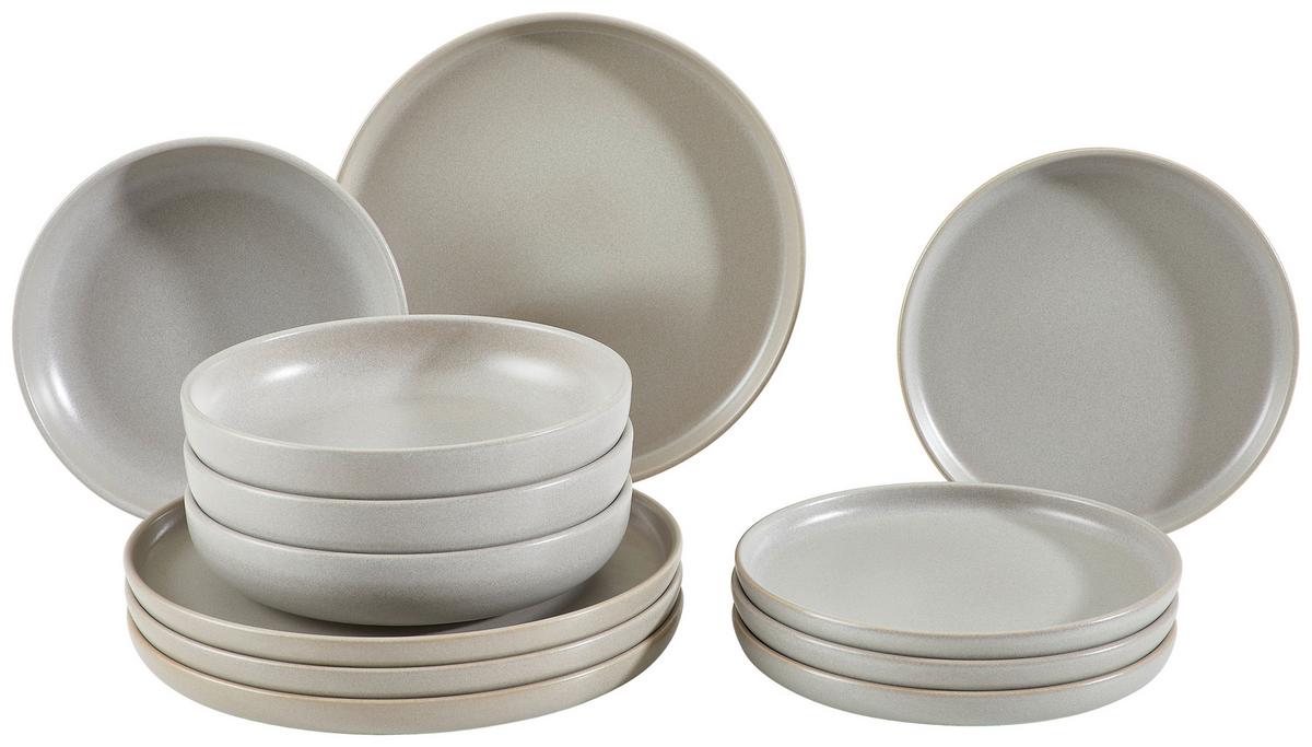 Jedálenský servis UNO GRAU - sivá, Konventionell, keramika - Creatable