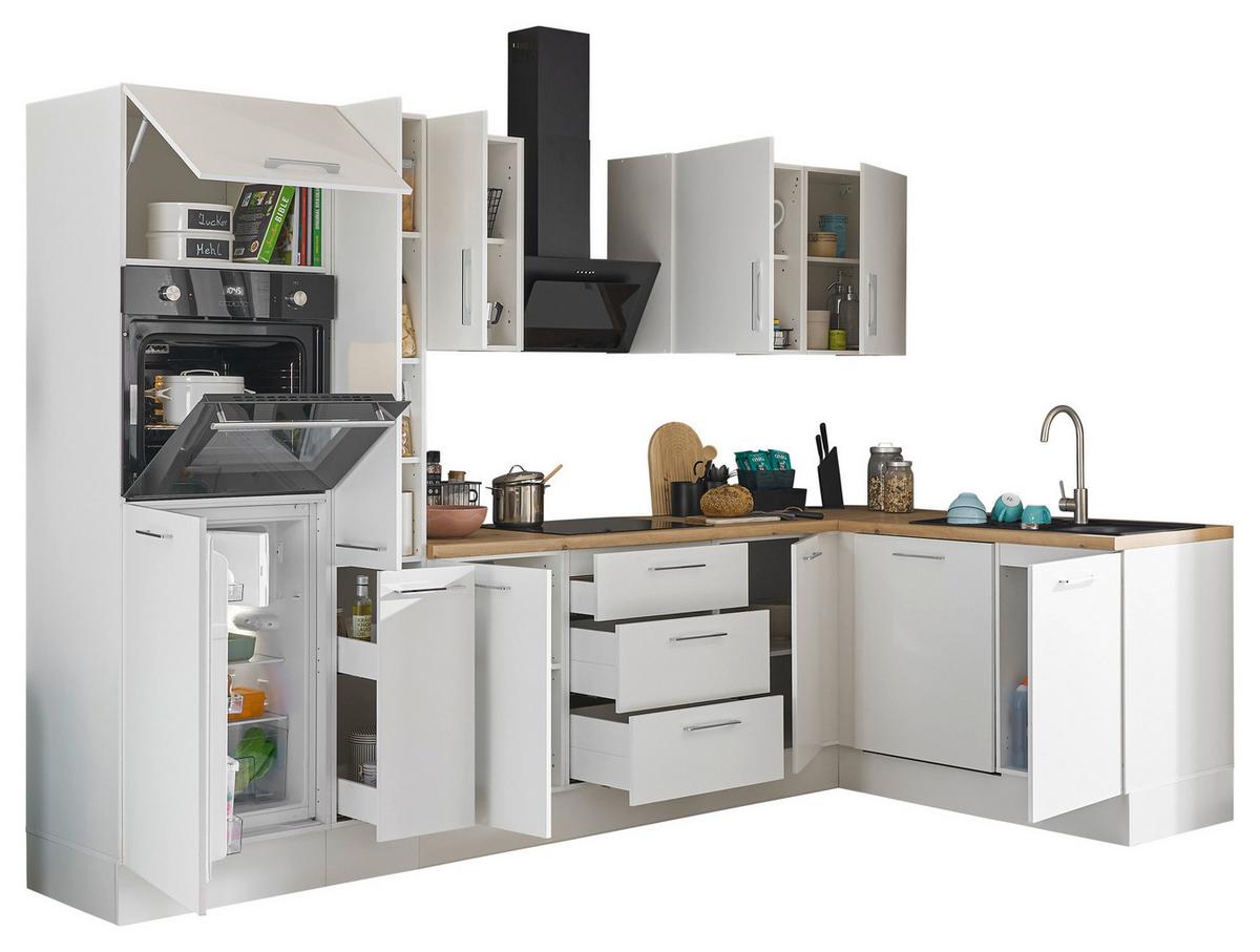 Eckküche Turin Weiß/Eiche Dekor 310x175 cm - Weiß/Eiche Artisan, Basics, Holzwerkstoff (310/175cm) - MID.YOU