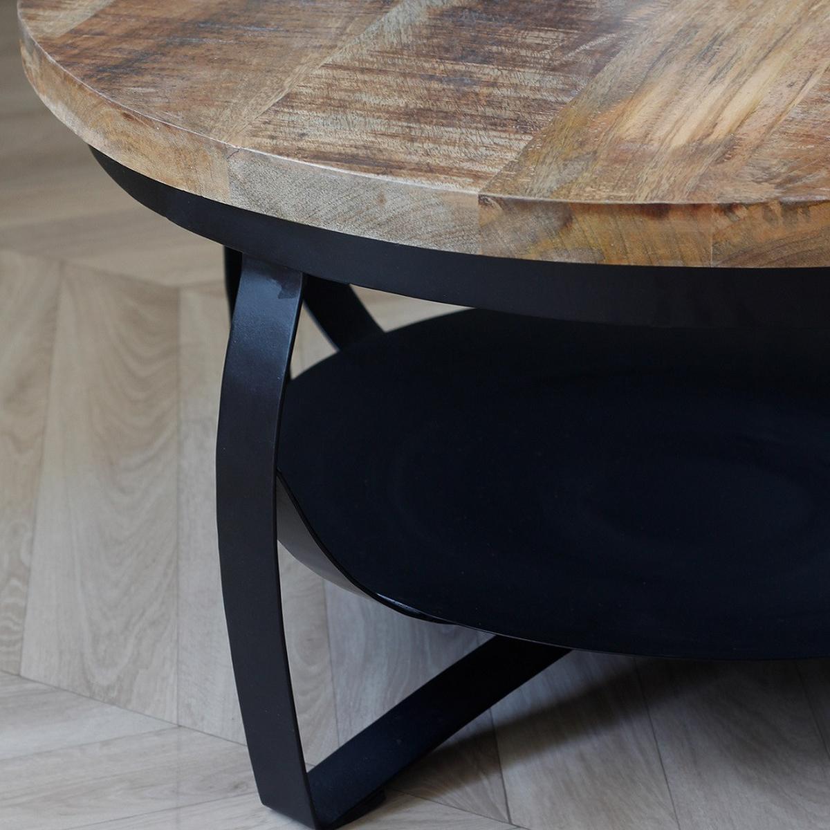 Couchtisch Ocala - Schwarz/Braun, LIFESTYLE, Holz/Metall (70/70/35cm) - MID.YOU