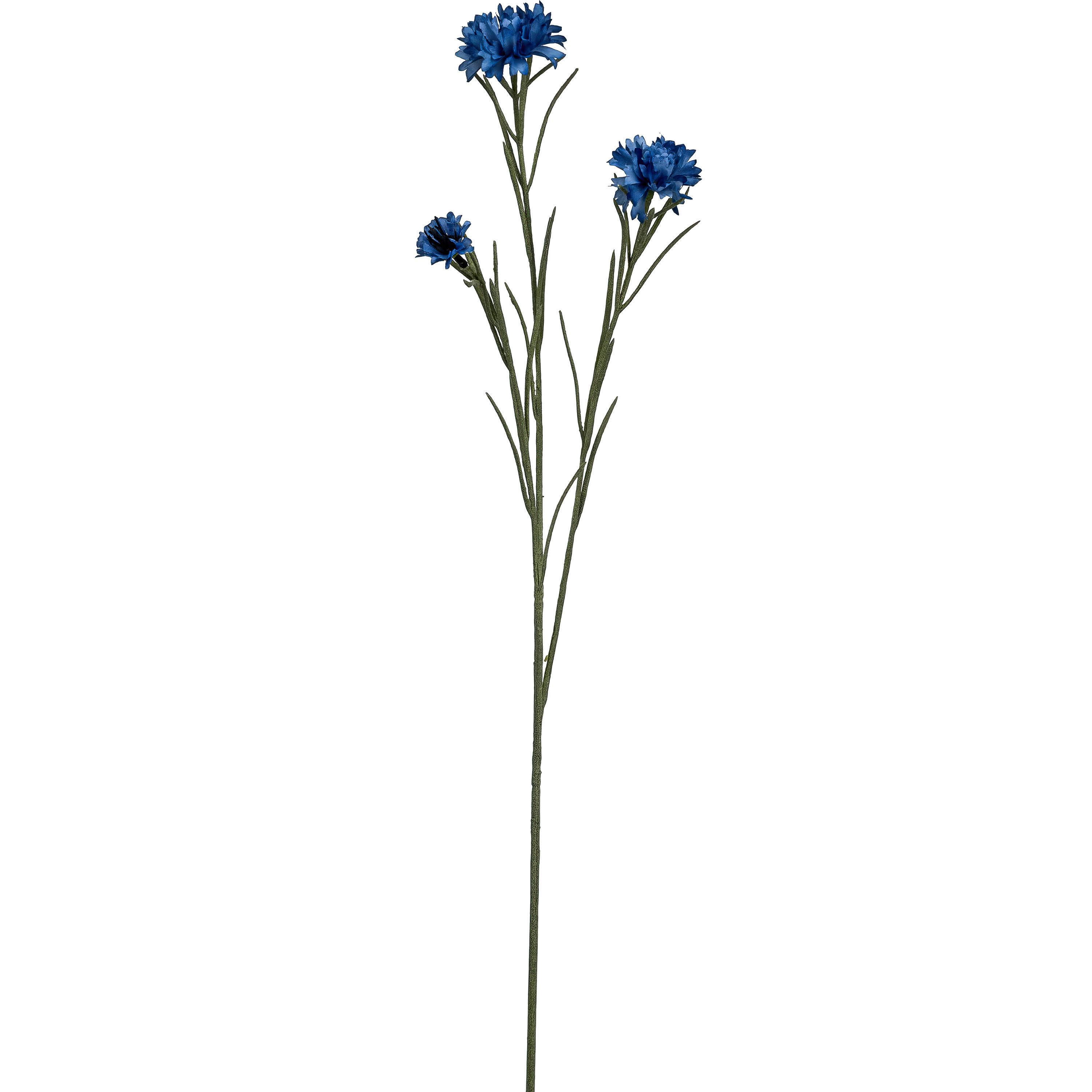 KUNSTPFLANZE KORNBLUME - Blau/Grün, Basics, Kunststoff (68cm)