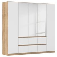 Drehtürenschrank Mainz Eichefarben B: 226 cm - Eichefarben/Weiß, Basics, Holzwerkstoff (226/210/54cm) - Rauch Möbel