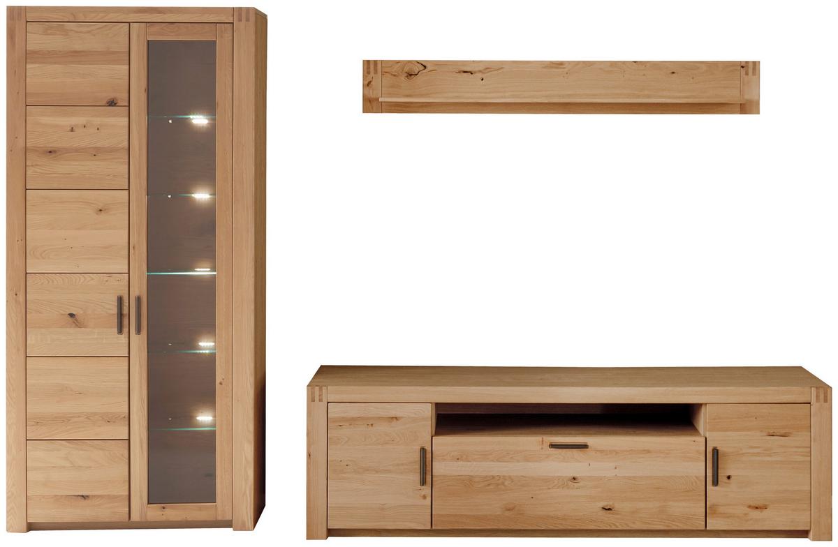 Vitrine Prag - Eichefarben, Design, Glas/Holz (97/203/37cm) - Livetastic