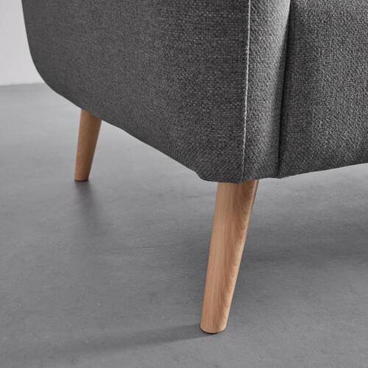Malé křeslo PIA, tmavě šedé - tmavě šedá/přírodní barvy, Moderní, dřevo/textil (86/76/75cm) - Bessagi Home