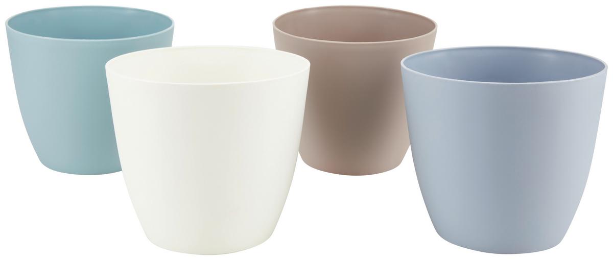 Blumentopf Blumentopf - Taupe/Blau, Basics, Kunststoff (18/18/16cm)