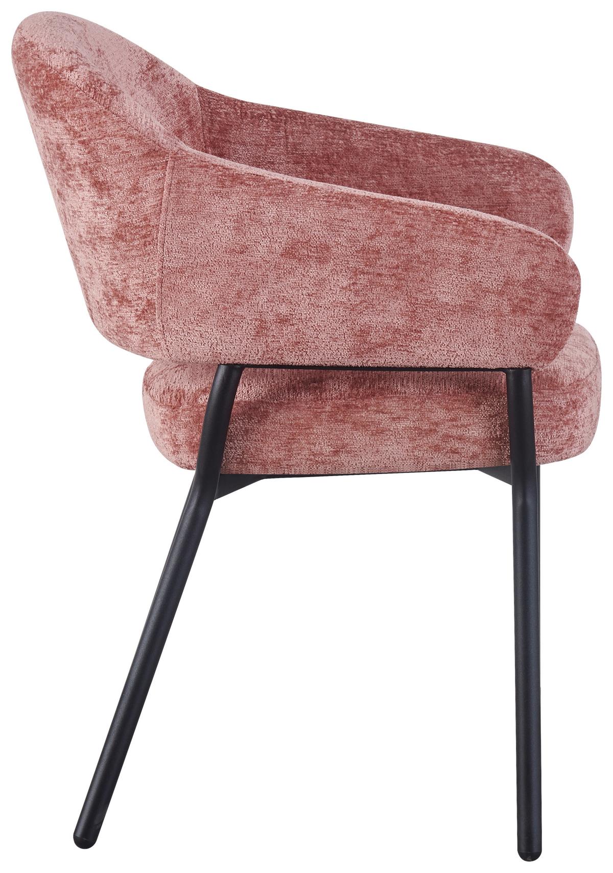 Armlehnstuhl Nova Mikrofaser Braun, B: 60 cm - Pink/Schwarz, KONVENTIONELL, Holz/Textil (60/80/62cm) - MID.YOU