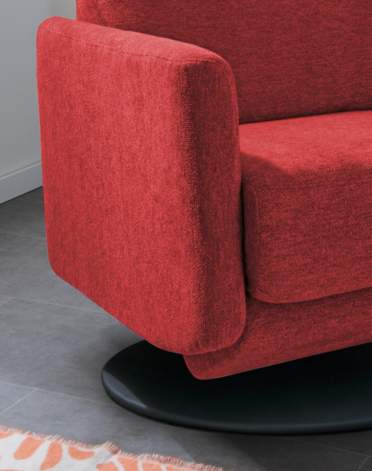 Relaxsessel Centrale T: 87-154 cm, Rot - Rot/Schwarz, MODERN, Textil (77/105/87-154cm) - Livetastic