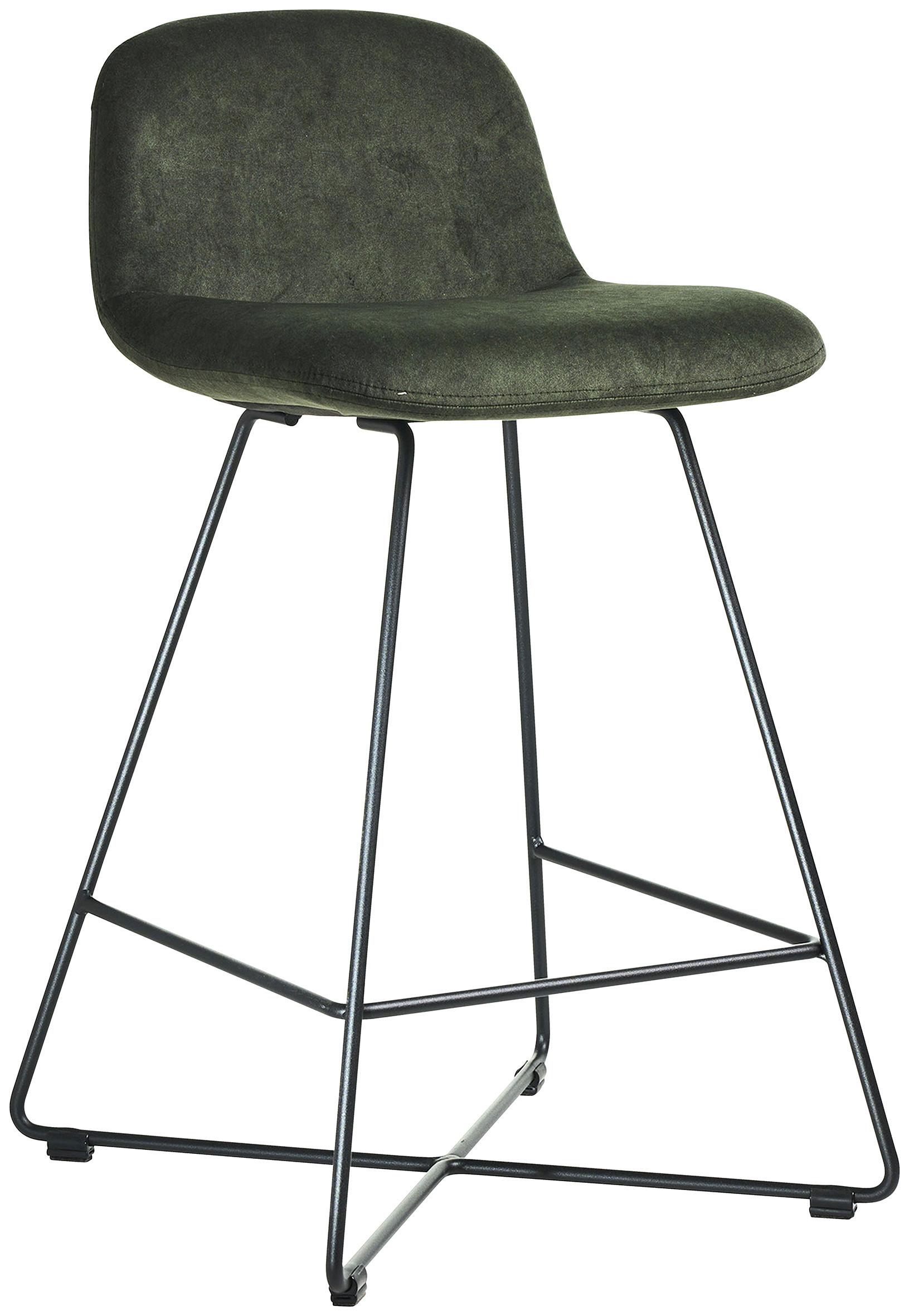 BAROVÁ STOLIČKA CROSS-CHB - čierna/lesná zelená, Basics, kov/textil (50/85/48cm) - Celina Home