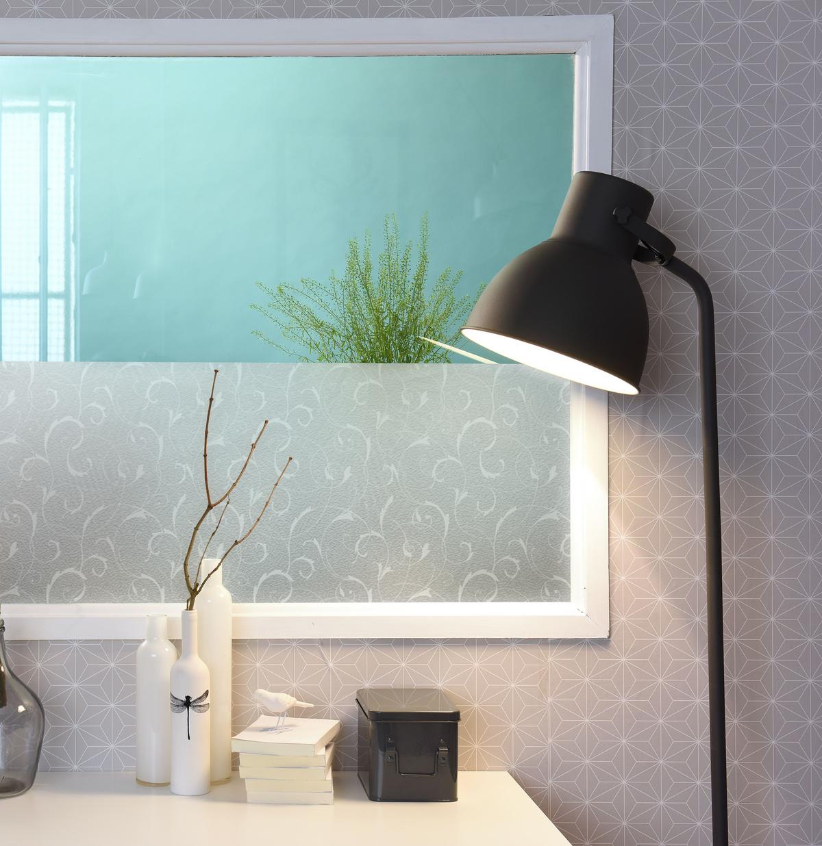 Fensterfolie Statisch Haftend Wirbel-Design 150x67,5 cm - Transparent, KONVENTIONELL, Kunststoff (67,5/150cm)