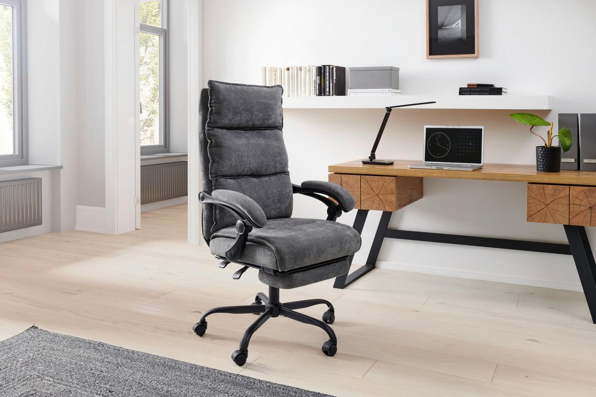 Drehstuhl Verona - Schwarz/Grau, LIFESTYLE, Holz/Kunststoff (66/112-120/62cm) - MID.YOU