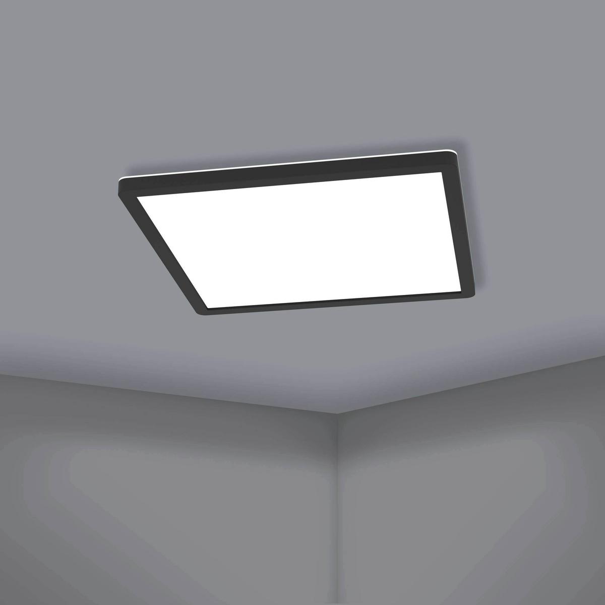 LED-Paneel Rovito-Z L: 29,5 cm mit Farbwechsler - Schwarz/Weiß, Basics (29,5/29,5/2,5cm) - Eglo