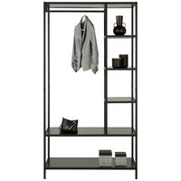 Regál Stilos, černý - černá, Design, kov/kompozitní dřevo (100/190/44cm) - Mömax