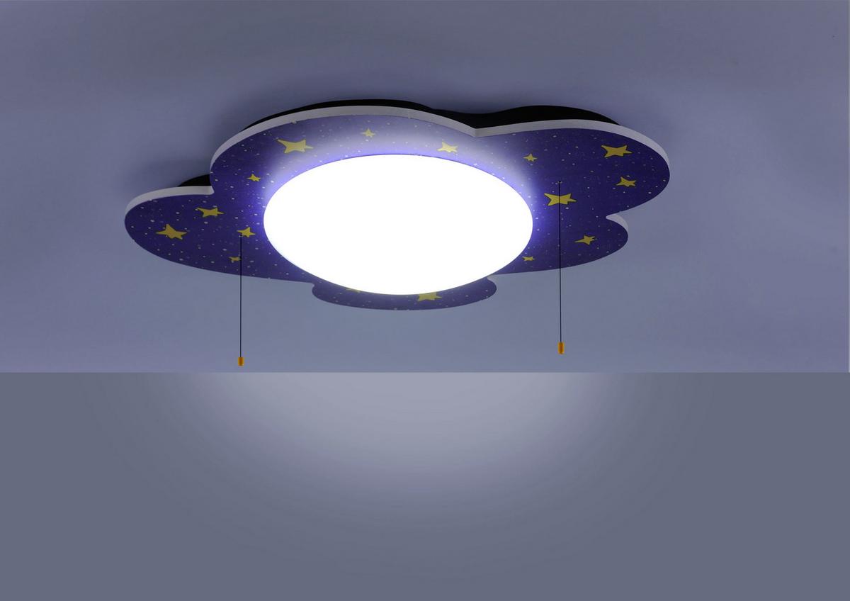 Kinderdeckenleuchte L: 74 Cm Mit Farbwechsler U. Zugschalter - Multicolor, Design, Holz/Kunststoff (74/57/10cm) - Niermann