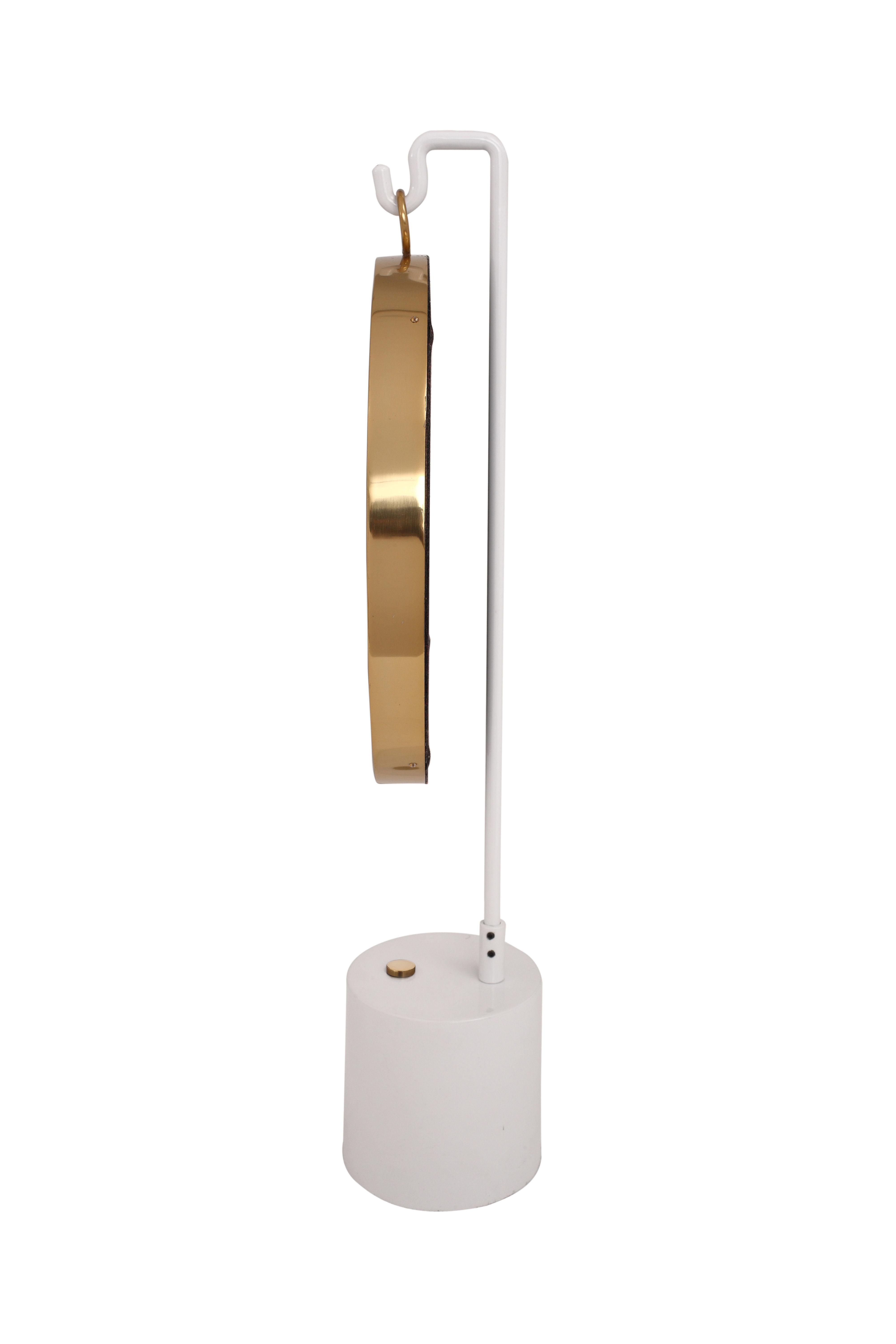 Tischspiegel Eleganca Weiß/Gold H: 65 cm - Goldfarben/Weiß, LIFESTYLE, Glas/Metall (30/65/13cm)