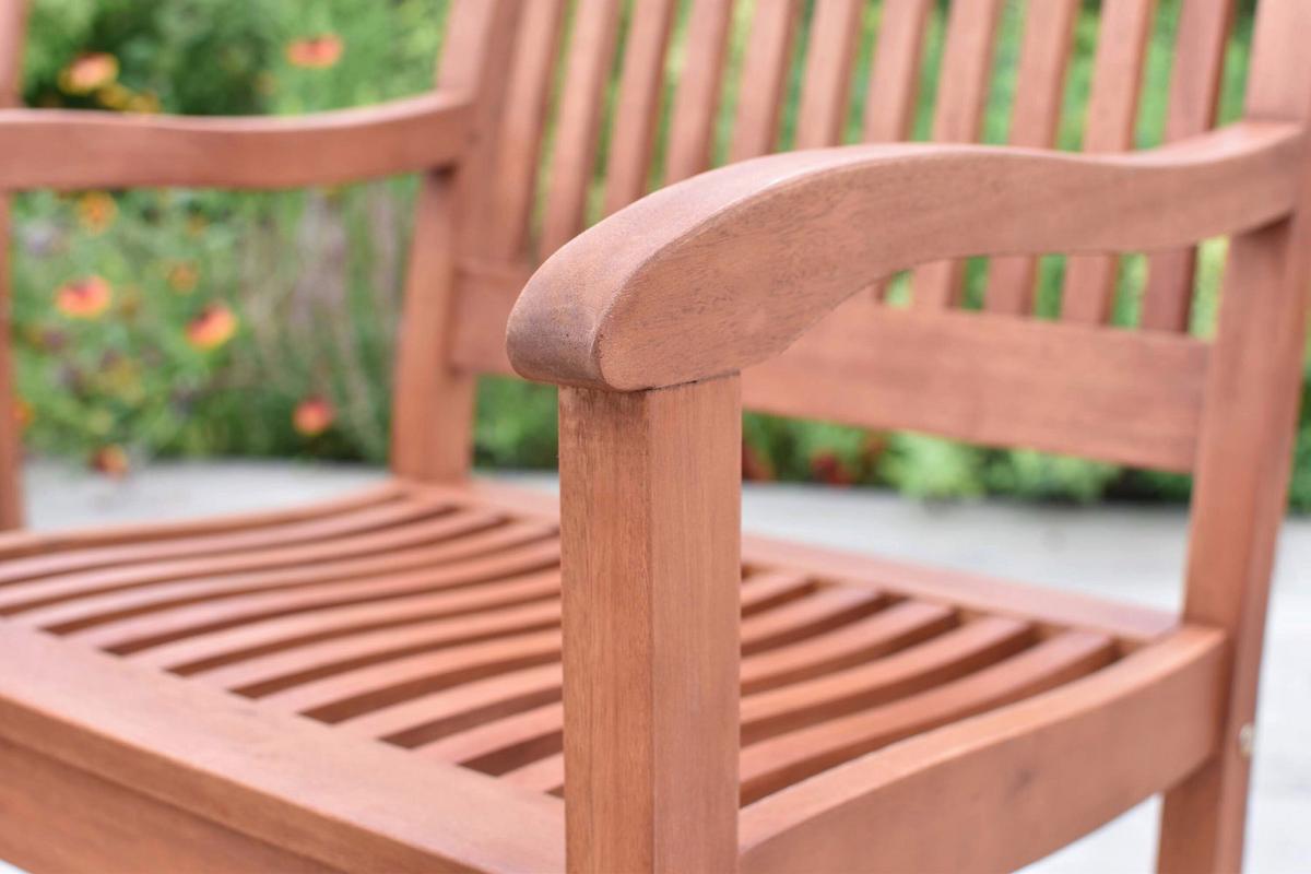 Gartentischgruppe Maracaibo 3 -Teilig. Naturfarben - Eukalyptusholzfarben, KONVENTIONELL, Holz - Gardenson