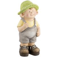 Dekofigur Kind Johann -Paz- - Grau/Grün, KONVENTIONELL, Stein (17/13,5/38,5cm) - Luca Bessoni