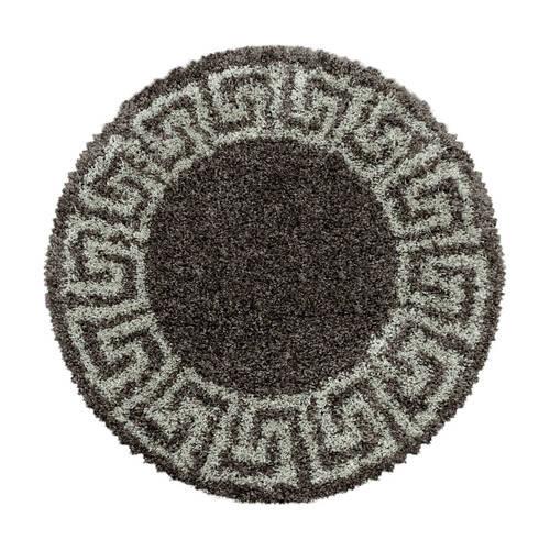Hochflor Teppich Taupe Naturfaser Hera Ø 200 Cm - Taupe, Design, Textil (200cm)