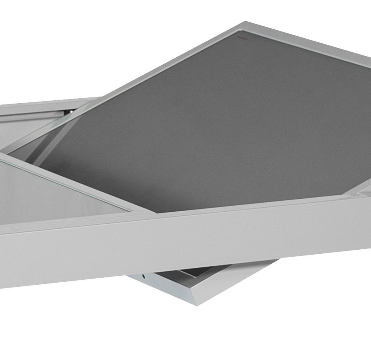 Gartentisch ausziehbar Metall/ Glas L: 180-240 cm - Silberfarben, KONVENTIONELL, Glas/Metall (180/240/100/75cm) - Gardenson