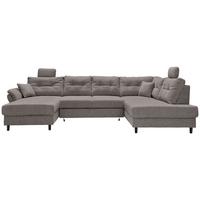 Wohnlandschaft Brizzini Graubraun U: 176x338x206 cm - Graubraun/Schwarz, MODERN, Textil (176/338/206cm) - Livetastic