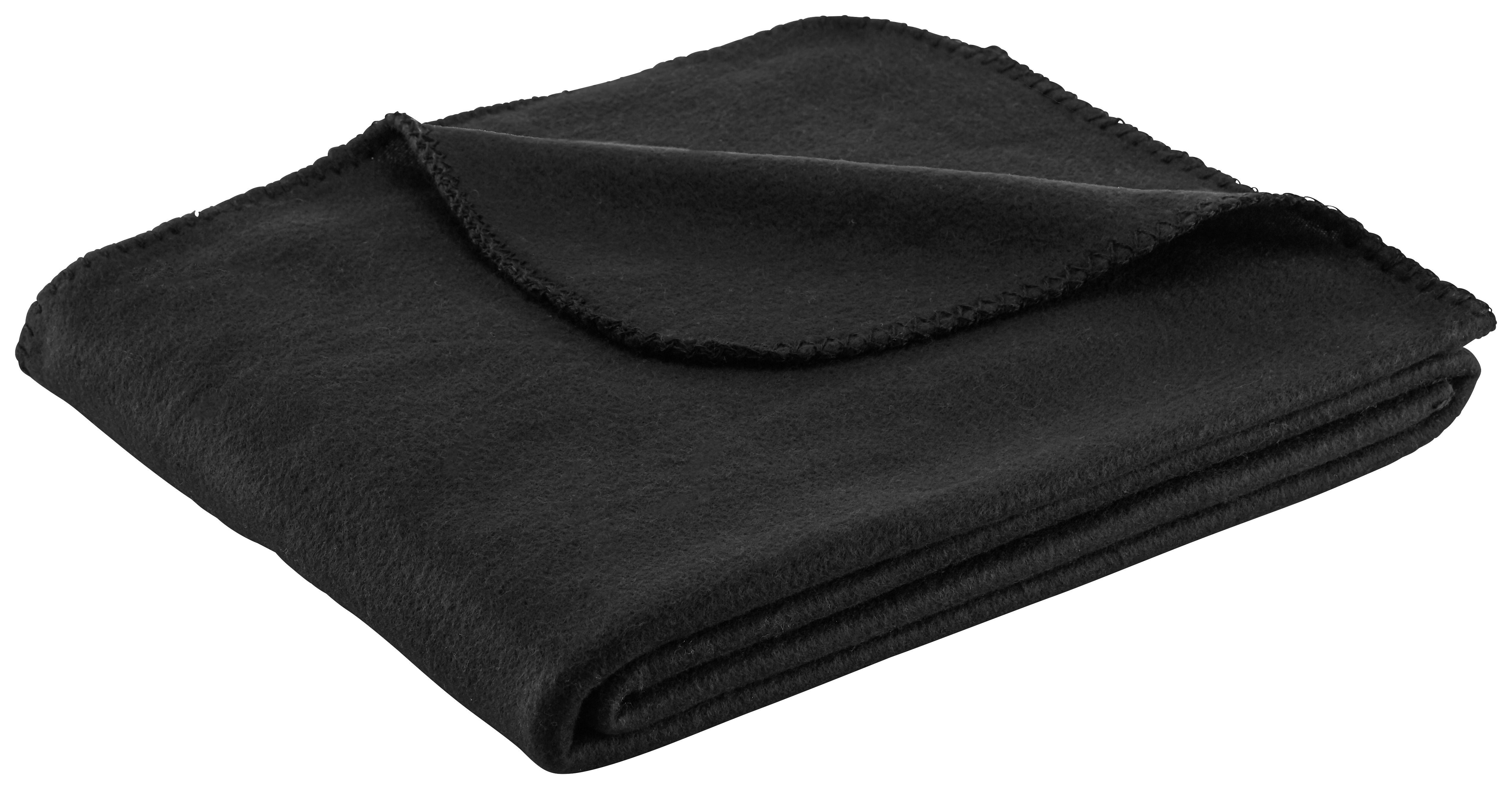 FLEECOVÁ DEKA Bea, 130/160 cm - černá, textil (130/160cm) - Modern Living