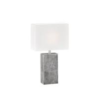 Tischleuchte 50509 Amiens - Weiß/Nickelfarben, KONVENTIONELL, Textil/Metall (30/13/50cm) - Fischer & Honsel