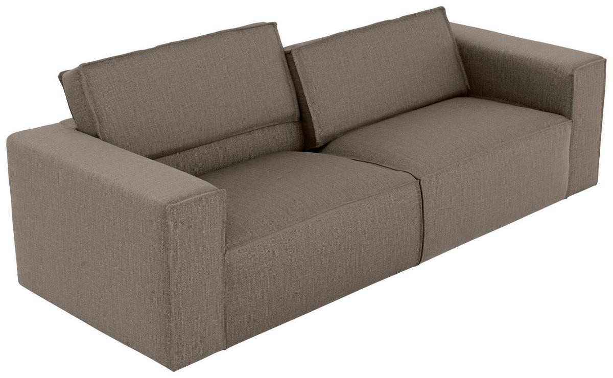3-sitzer-sofa Dice Taupe/grau B: 250 Cm - Taupe/Schwarz, MODERN, Textil (250/80/102cm) - MID.YOU