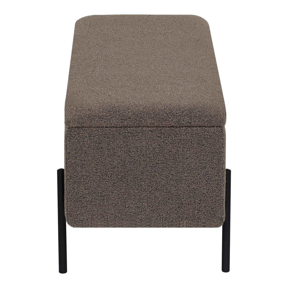 TRUHENBANK Watford Braun B: 95cm - Schwarz/Braun, Design, Holzwerkstoff/Textil (95/43/36,5cm) - MID.YOU