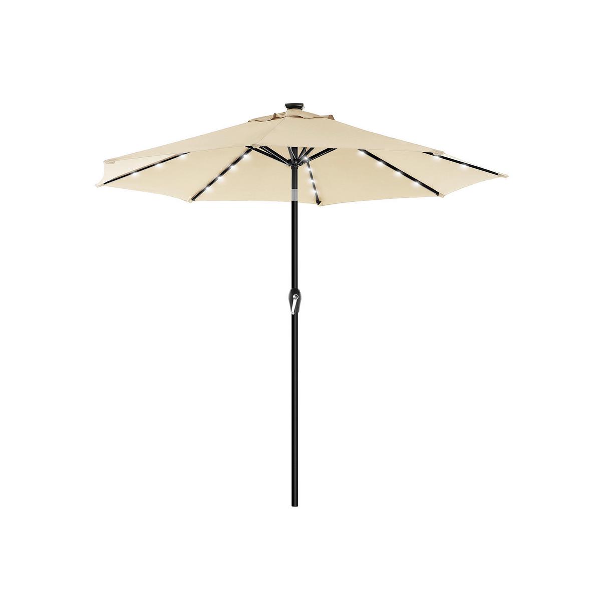 Sonnenschirm Taupe Schwarz BxL: 270x270 cm - Beige/Schwarz, Basics, Textil/Metall (270/270cm) - Modante