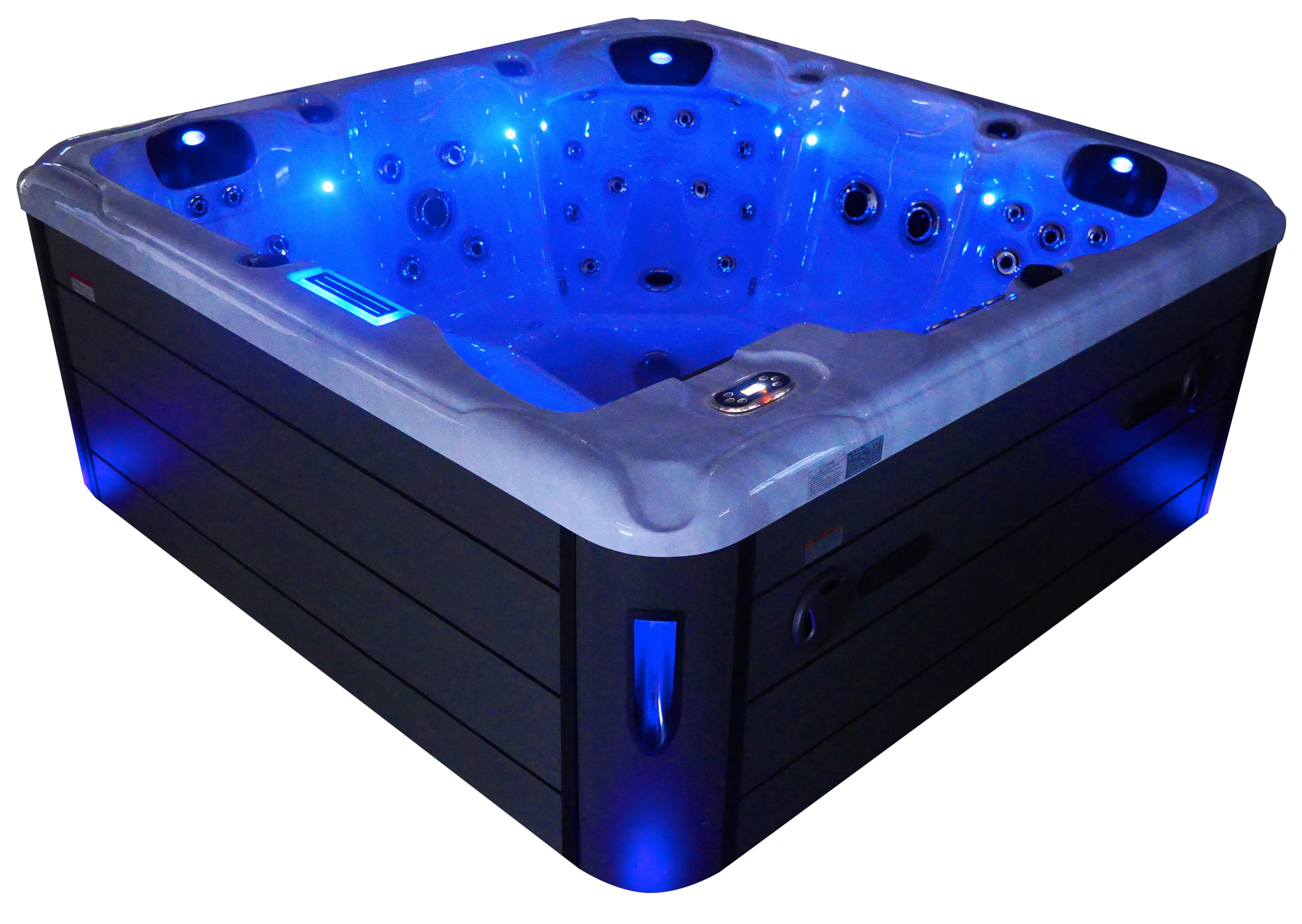 Whirlpool Lucca Grauweiß B: 220 cm - Grauweiß, KONVENTIONELL, Kunststoff (220/220/95cm) - Sanotechnik
