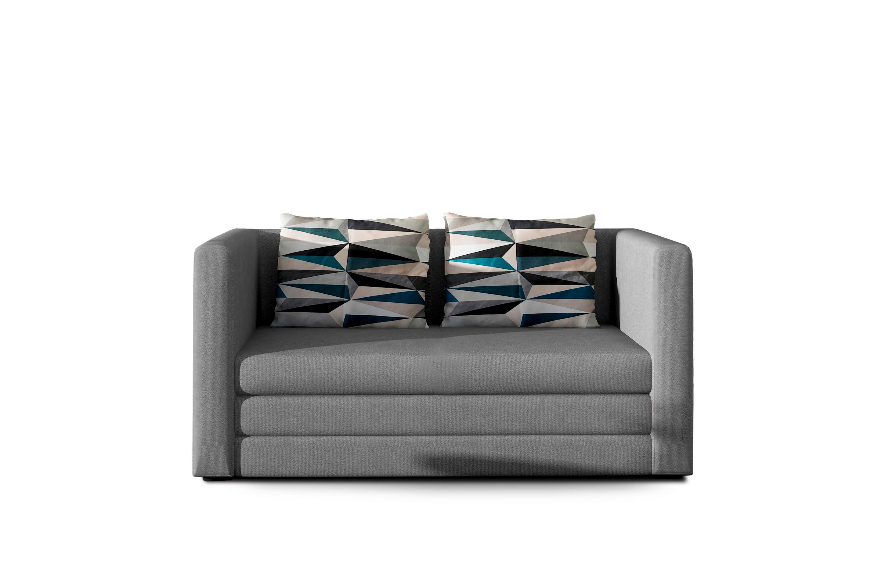 Schlafsofa Neva Blaugrau, B: 132 cm - Blaugrau/Schwarz, Design, Textil (132/62/70cm) - MID.YOU