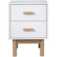 Nachttisch Melanie Weiß/Eiche B:40 cm - Eichefarben/Weiß, Design, Holz/Holzwerkstoff (40/55/44cm) - MID.YOU