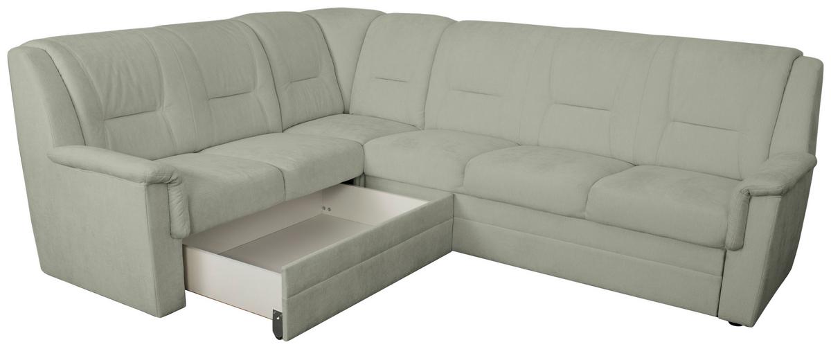 ECKSCHLAFSOFA Rafael, Mintgrün S: 279x224cm - Beige/Schwarz, Trend, Textil (279/224cm)