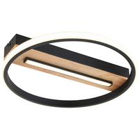 LED-Deckenleuchte Adora - Schwarz/Naturfarben, MODERN, Holz/Kunststoff (34,3/6cm) - Luca Bessoni