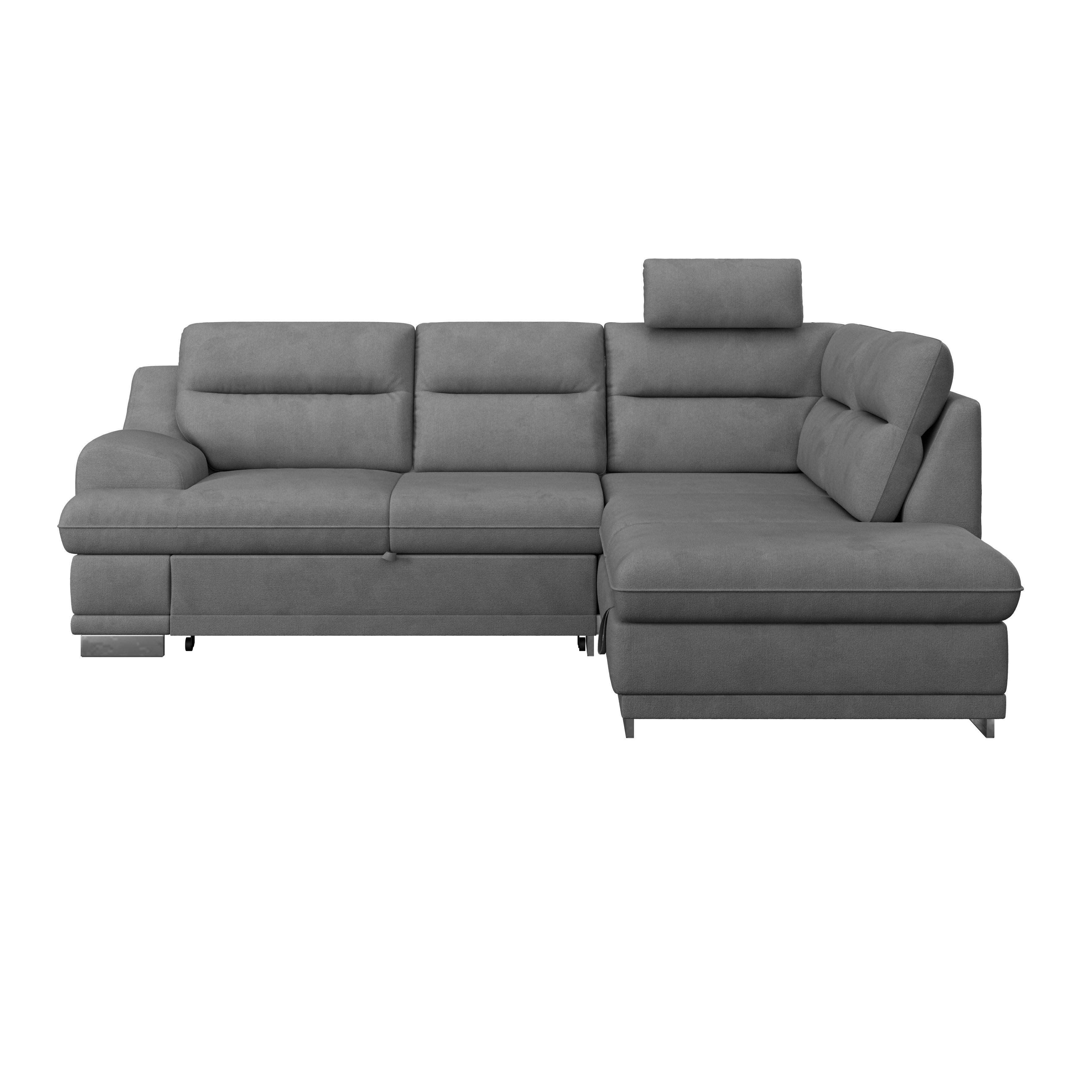 Ecksofa mit Schlaffunktion & Bettkasten Seaside Dunkelgrau