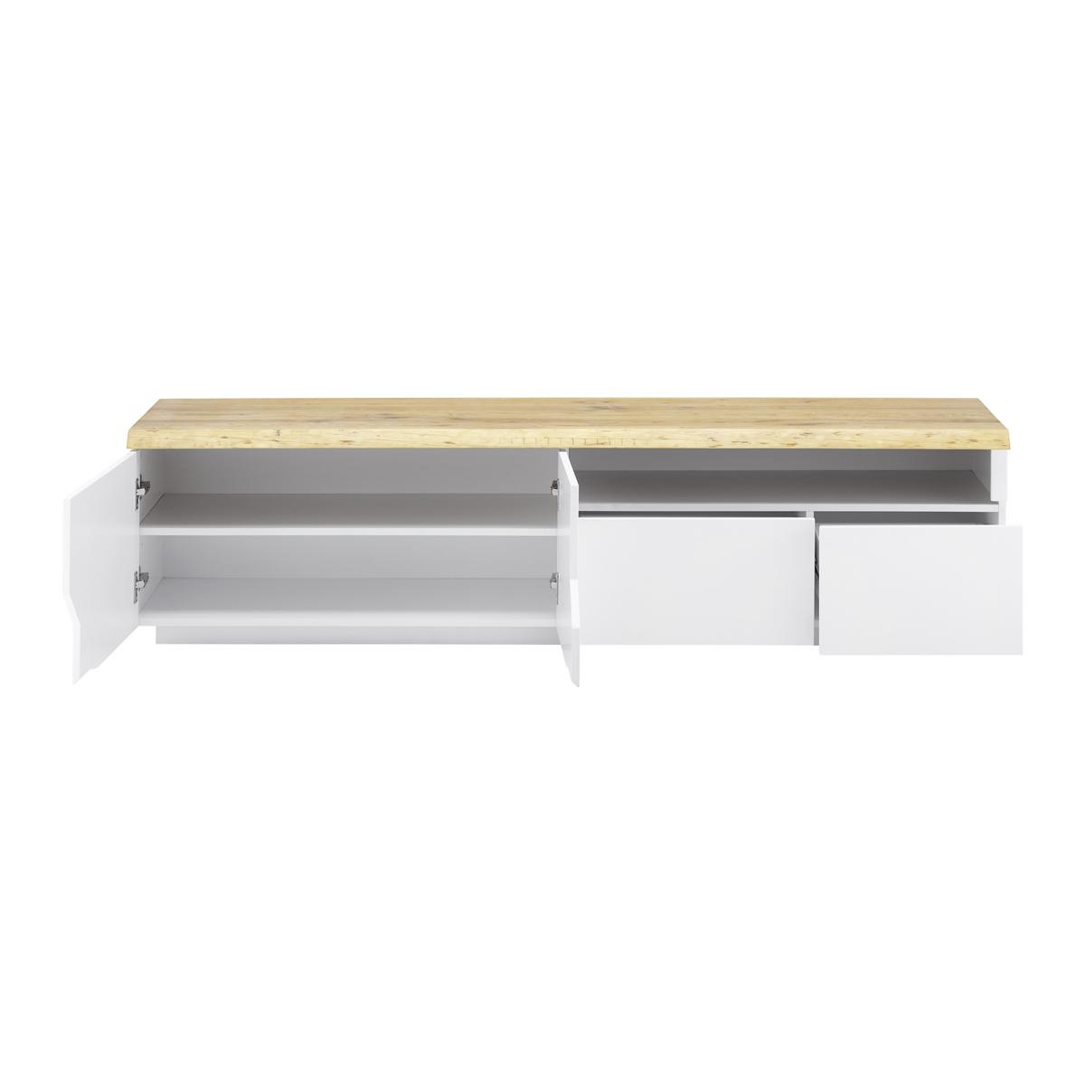 TV diel CARLOS - biela/farba duba, Modern, drevo (180/46,5/42cm) - Modern Living