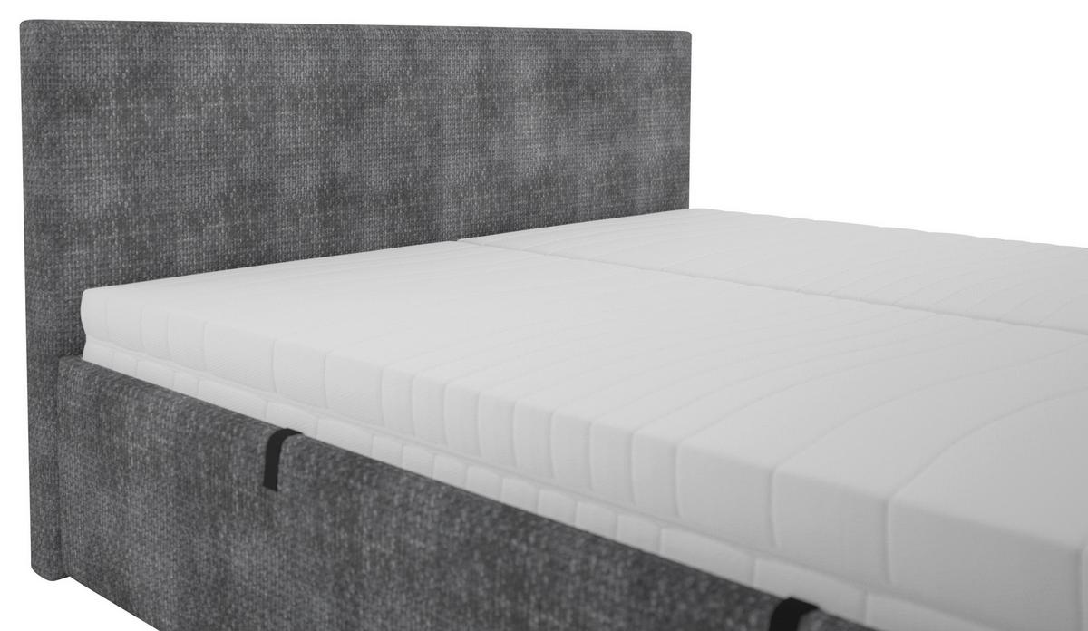 Čalúnená posteľ MONICA 160x200cm, sivá - čierna/sivá, Modern, kov/textil (160/200cm)