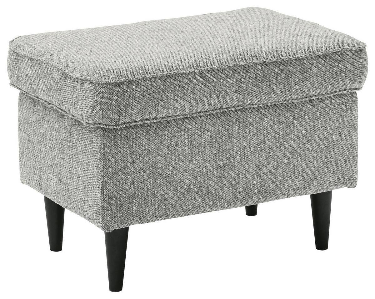 Hocker Oskar - Silberfarben/Schwarz, Basics, Holzwerkstoff/Textil (63/43/42cm) - MID.YOU