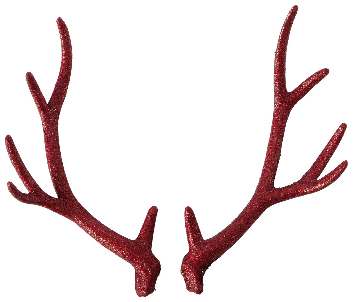 Weihnachtsdeko Geweih Kunststoff 2 Stk. - Basics, Kunststoff (16/30cm)