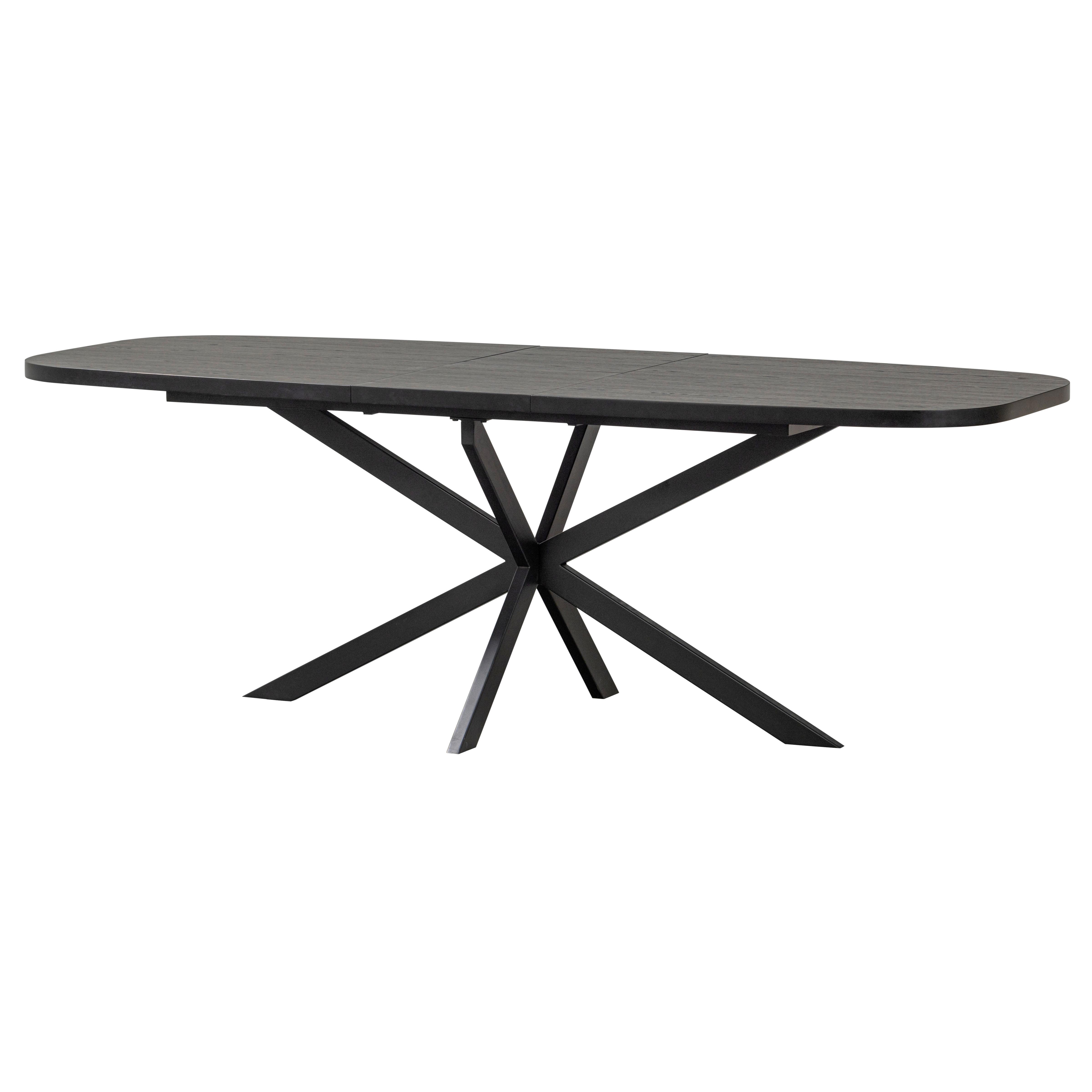 ESSTISCH Arros Schwarz L: 180-220cm - Schwarz, MODERN, Holzwerkstoff (180-220/90/75cm) - Livetastic